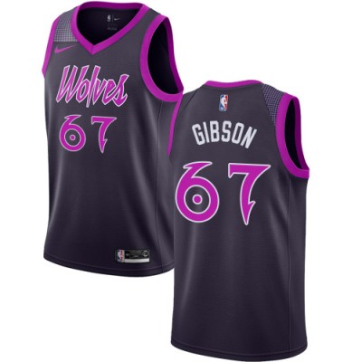 Nike Minnesota Timberwolves #67 Taj Gibson Purple NBA Swingman City Edition 201819 Jersey Men's